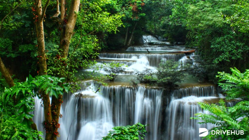 ที่เที่ยวกาญจนบุรี - น้ำตกห้วยแม่ขมิ้น (Huai Mae Khamin Waterfall)  